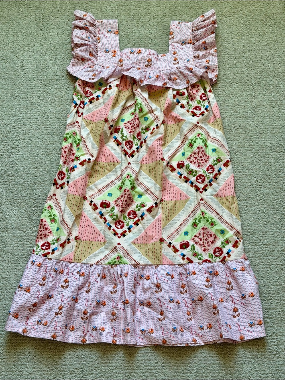 Cath Kidston Pink Patchwork Floral Ruffle Sundress